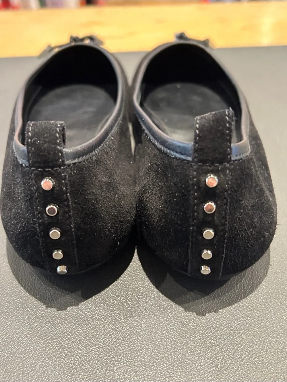 Tod's Black Suede Bow Ballet Flats
